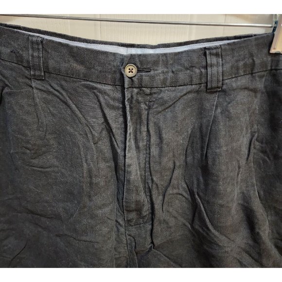 Daniel Cremieux Collection Men's 100% Linen Shorts Black Leisure Casual Size 38 - Picture 2 of 9